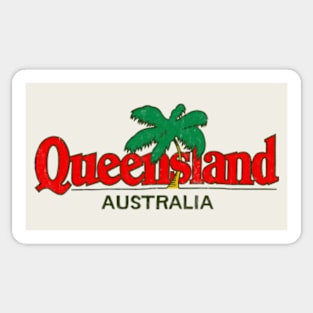 Queensland 80s Retro Typography Design Sticker